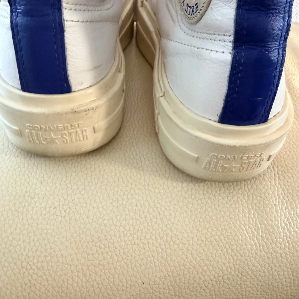 Converse White and Blue Platform High-Top Sneakers - Picture 8 of 8